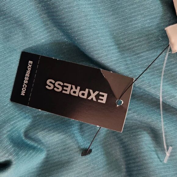 Express Green Velvet Ribbed Wrap Top NWT Size XS Dressy Green Velvet Top - Picture 7 of 10